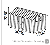 GS610 Dimension Drawing - Click To Enlarge