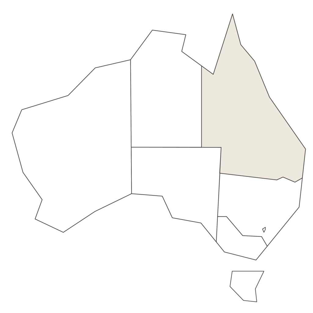 Australia with QLD highlighted